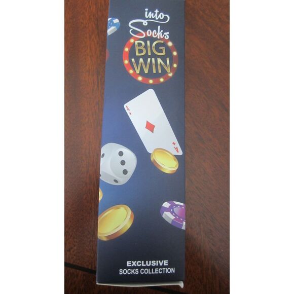 NIB INTO SOCKS BRAND  3 PACK MENS CASINO SOCKS  DOLLAR SIGNS, DRINKS & CARDS - Picture 4 of 4